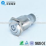Qn16-C5 16mm Character Illuminated Type Momentary|Latching Flat Head Symbol on off 5pin Push Button Switch